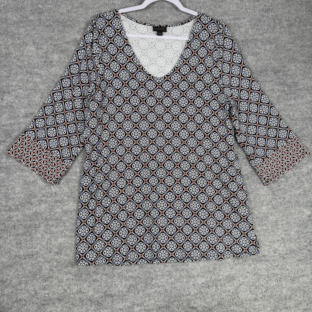 J. Jill Wearever Collection Size-L Womens Tunic Moroccan Style Blouse Top